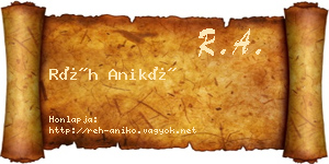 Réh Anikó névjegykártya
